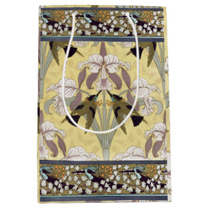 Antikes Kolibris-Orchis Art Nouveau Muster Mittlere Geschenktüte