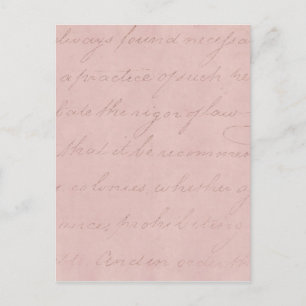 Antikes koloniales rosa Rosen-Text-Pergament aus d Postkarte