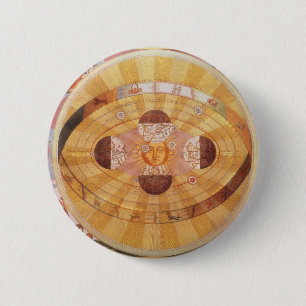 Antikes Koperikanisches Sonnensystem, Vintage-Astr Button