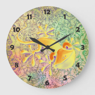 Antikes Kunst-Verzierungs-Muster + Lächelnder Große Wanduhr