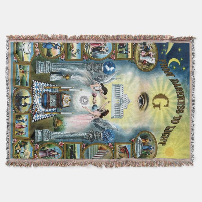 Antikes Kunsthandwerk Freimaurerei Masonic Hazen Decke (Vorderseite)