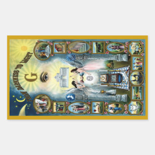 Antikes Kunsthandwerk Freimaurerei Masonic Hazen Rechteckiger Aufkleber