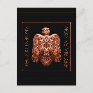 Antikes Kupfer Peoria Falcon Restauriert Postkarte