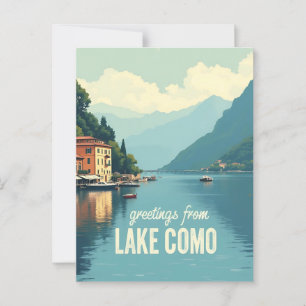 Antikes Lake Como Postkarte
