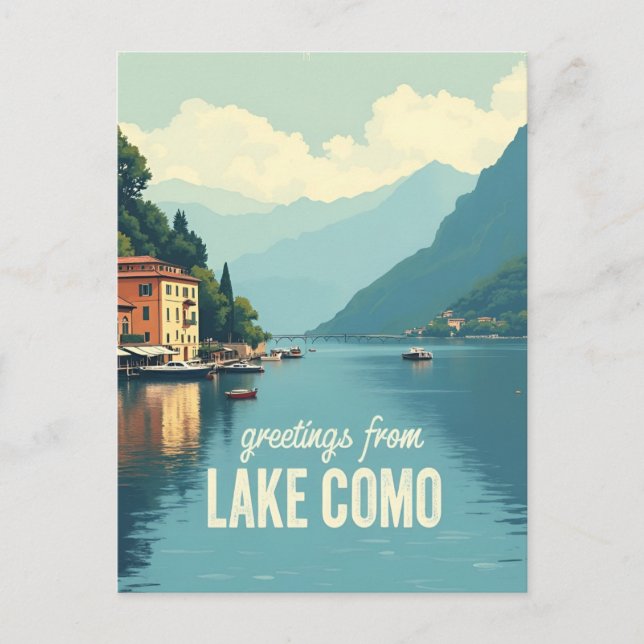 Antikes Lake Como Postkarte (Vorderseite)
