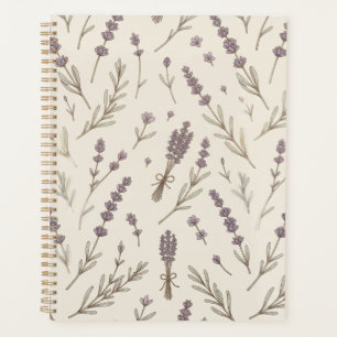 Antikes Lavendel-Botanik-Blumen-Notizbuch Planer