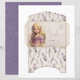 Antikes Lavendel-Journal-Papierblatt