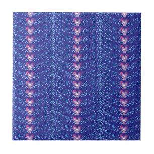 Antikes lila Blumen-Veilchen-Tapetenmuster Fliese