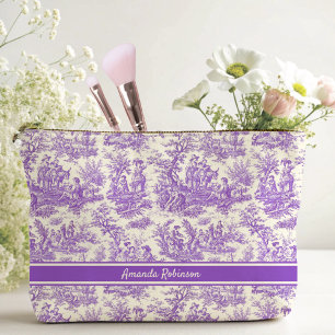 Antikes lila Toile De Jouy Landschaft Zubehörtasche