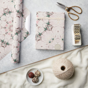 Antikes Magnolien-Blumen-Ephemeren-Muster Geschenkpapier