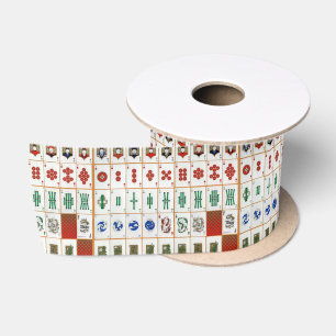 Antikes Mahjong-Set Satinband