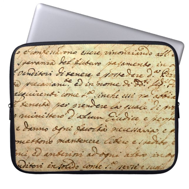 Antikes Manuskript aus dem 1700. Jahrhundert in Ti Laptopschutzhülle (Vorderseite)