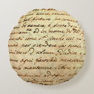 Antikes Manuskript aus dem 1700. Jahrhundert in Ti Rundes Kissen