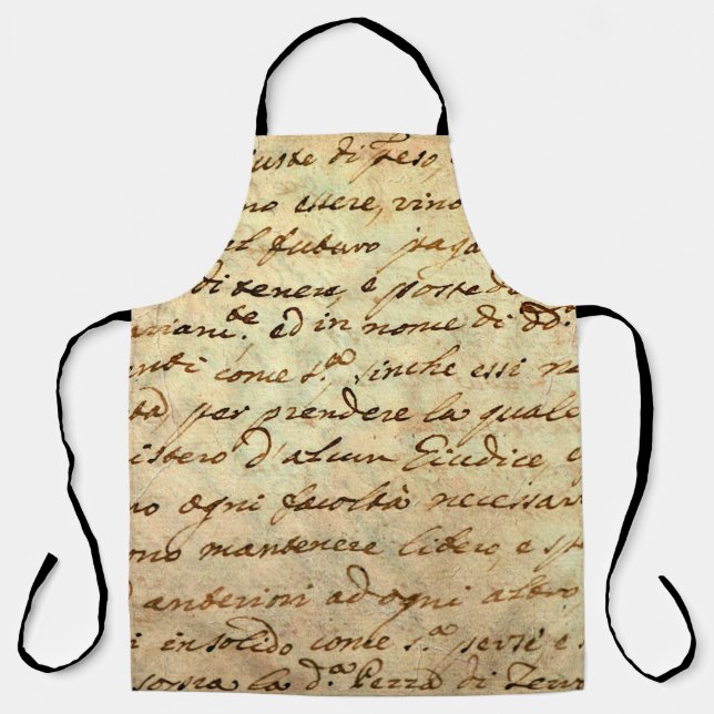 Antikes Manuskript aus dem 1700. Jahrhundert in Ti Schürze (Vorderseite)