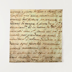 Antikes Manuskript aus dem 1700. Jahrhundert in Ti Wandteppich