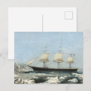 Antikes maritimes Segelschiff Eisberg Wandkunst Postkarte