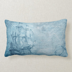 Antikes maritimes Wurfkissen mit Inspiration aus d Lendenkissen