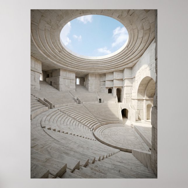 Antikes Marmor-Amphitheater Himmel Poster (Vorne)