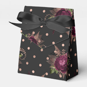Antikes Marsala und Roségold-Blumenmuster Geschenkschachtel