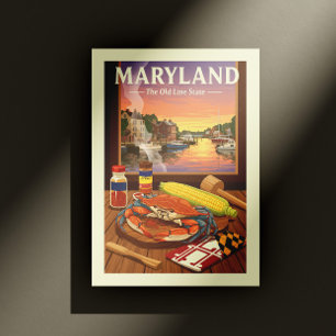 Antikes Maryland Postkarte