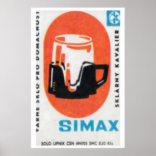 Antikes Matchbox-Kaffeekannen-Druck, Retro-Küche Poster