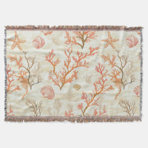 Antikes Meeresmuschel-Korallen-Seestern-Beige-Elfe Decke