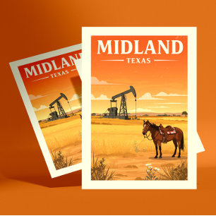 Antikes Midland Texas Postkarte