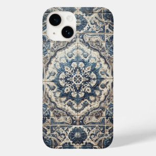 Antikes Mittelmeerblau und Weißes Dekorativ In Case-Mate iPhone 14 Hülle