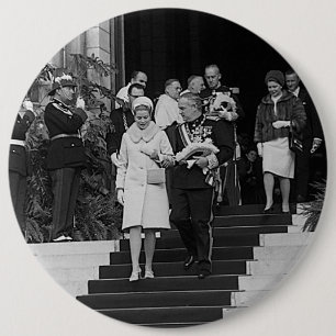 Antikes Monaco Prinz Albert und Prinzessin Grace Button