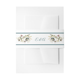 Antikes Monogramm Blumenrebe Einladungsbanderole