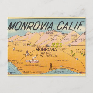 Antikes Monrovia Kalifornien Postkarte