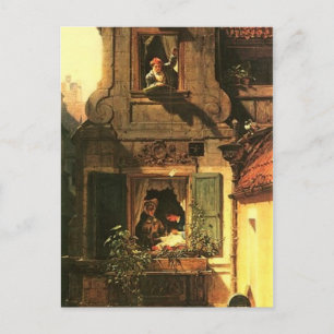 Antikes Motiv Abgefangener Liebesbrief Postkarte