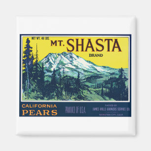Antikes Mt Shasta California Birnen Etikett Magnet