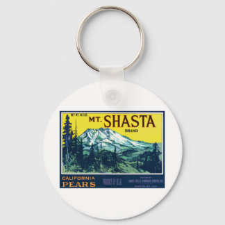 Antikes Mt Shasta California Birnen Etikett Schlüsselanhänger