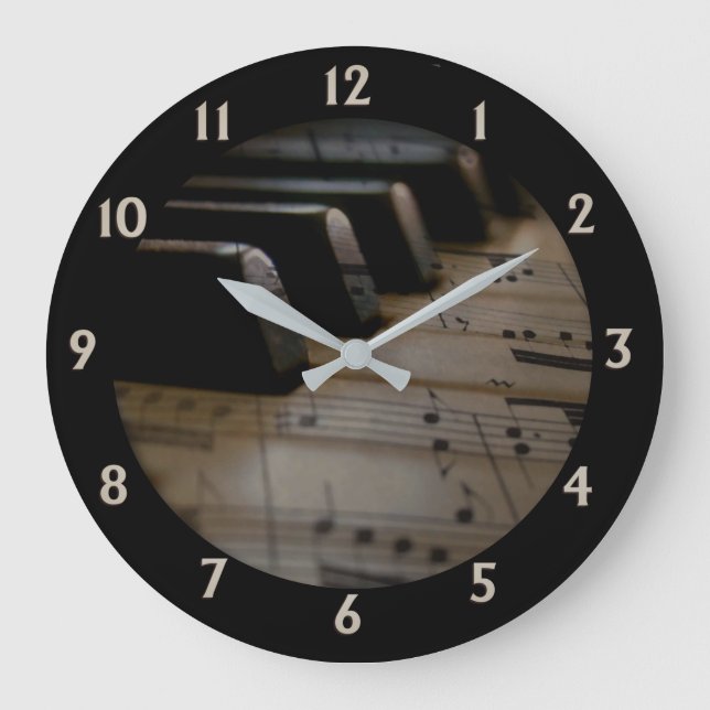 Antikes Musikpiano Schlüssel große Uhr (Vorderseite)