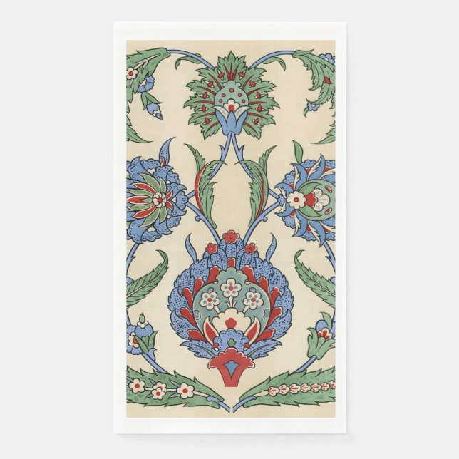 Antikes Muster 1885 Blume & Blätter Serviette (Vorderseite)