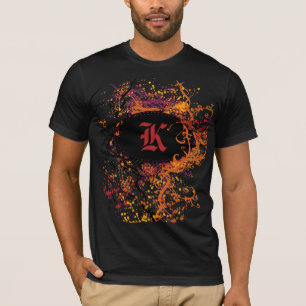 Antikes Muster mit Monogramm Buchstabe K T-Shirt