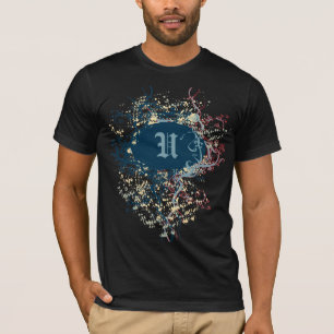 Antikes Muster mit Monogramm U T-Shirt