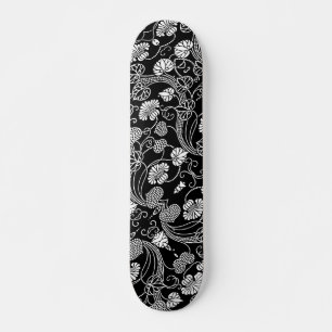 Antikes Muster Schwarz auf Weiß Skateboard