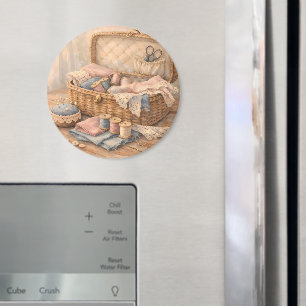 Antikes Nähkörbchen Landhausstil Pastell Magnet