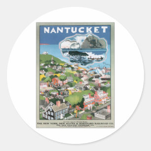 Antikes Nantucket Massachusetts Runder Aufkleber