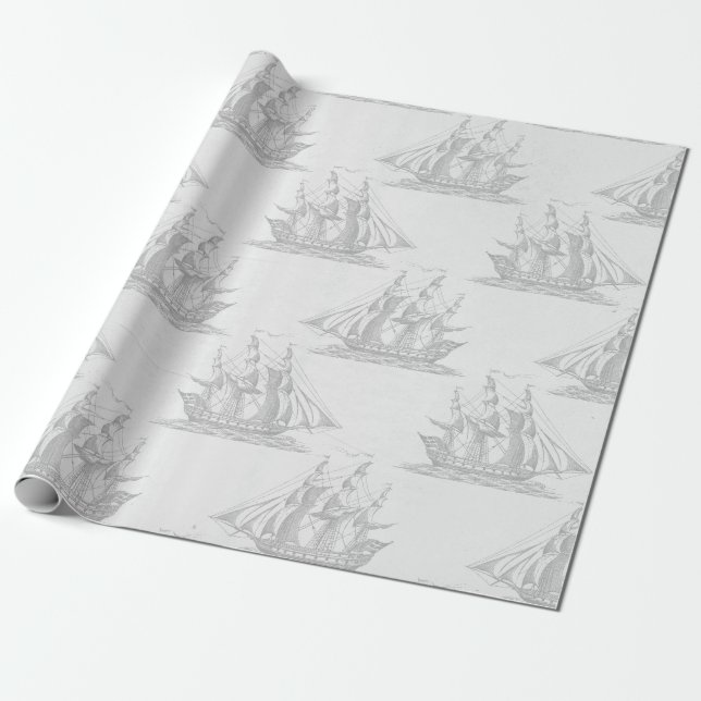 Antikes Nautisches Geschenkpapier (Ungerollt)