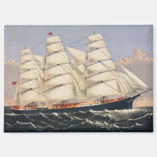 Antikes nautisches Segelschiff Currier & Ives Magnet