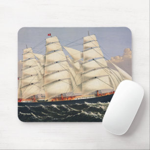 Antikes nautisches Segelschiff Currier & Ives Mousepad