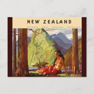 Antikes Neuseeland Postkarte