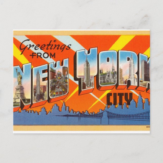 Antikes New York Postkarte (Vorderseite)