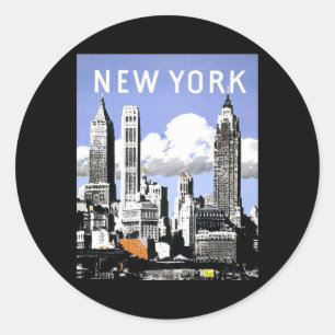 Antikes New York Runder Aufkleber