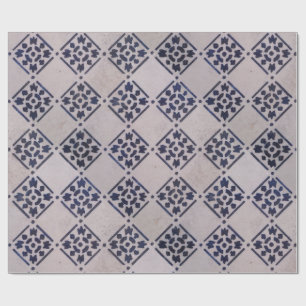 Antikes Niederländisches Delft Blau-Weiß-Muster Fl Geschenkpapier