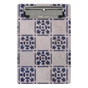 Antikes Niederländisches Delft Blau-Weiß-Muster Fl Mini Klemmbrett