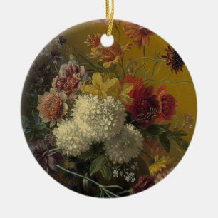 Antikes niederländisches Meisterwerk Blumen Georgi Keramik Ornament